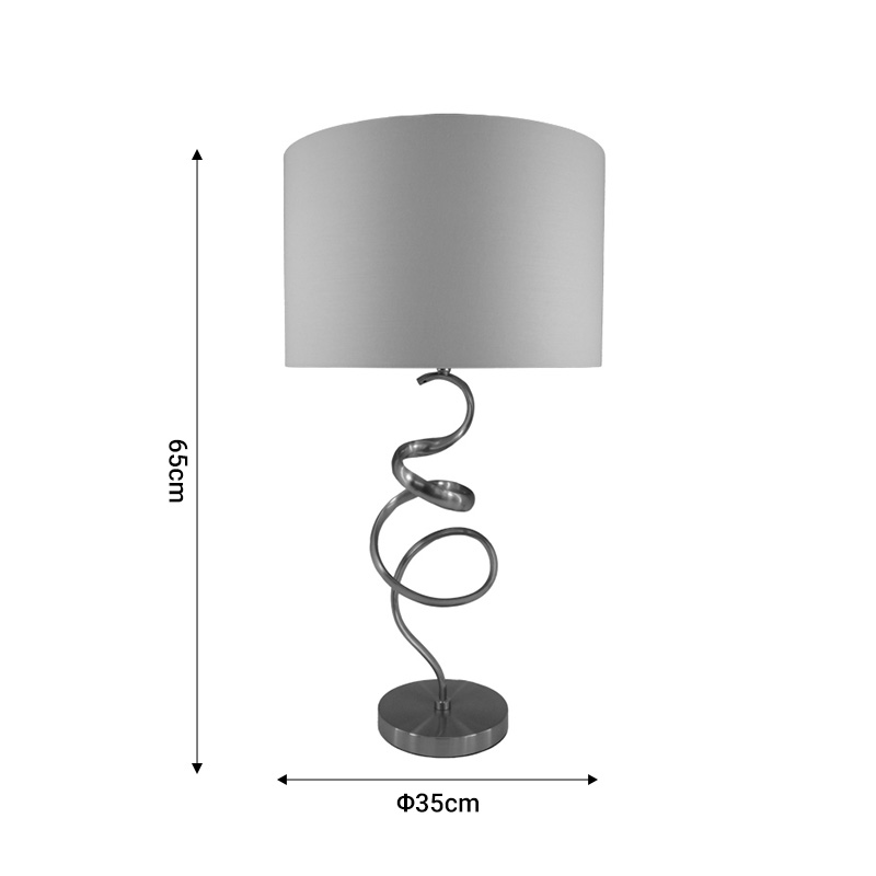 Table lamp Valou Inart E27 silver aluminium-white fabric D35x65cm