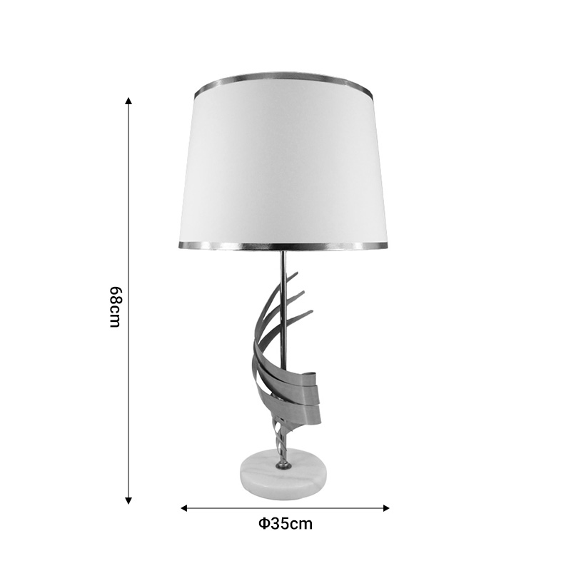 Table lamp Astral Inart E27 gold metal-white fabric D35x68cm