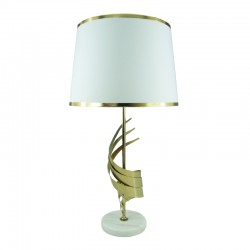 Table lamp Astral Inart E27 gold metal-white fabric D35x68cm