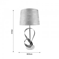 Table lamp Framely Inart E27 gold metal-beige fabric D33x65cm