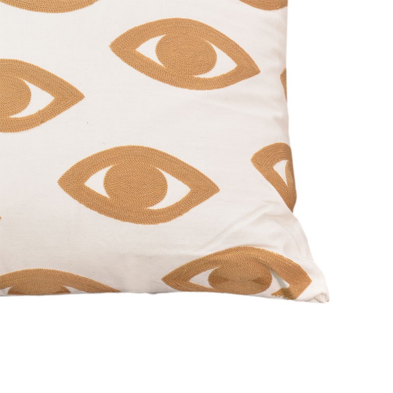 Pillow Eyes Inart natural-white 45x45x2.5cm