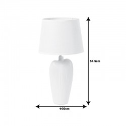 Επιτραπέζιο φωτιστικό Slein Inart E27 λευκό-μπεζ κεραμικό-μέταλλo Φ30x54.5εκ