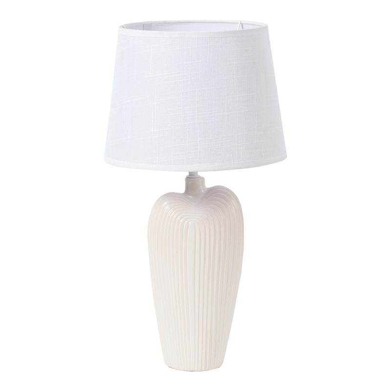 Table lamp Slein Inart E27 white-beige ceramic-metal D30x54.5cm