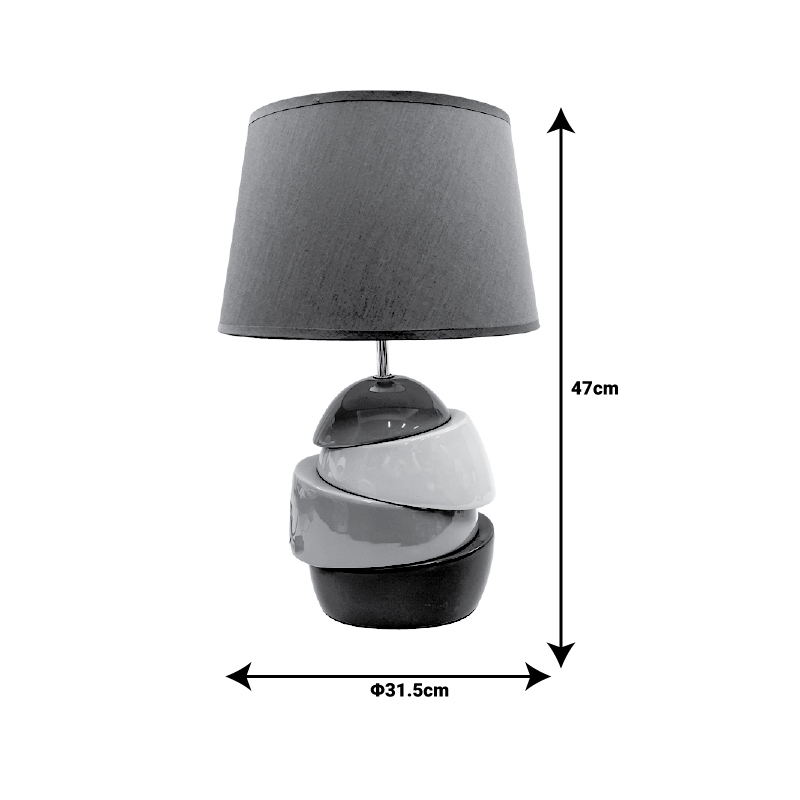 Table lamp Gadre Inart E27 coffee ceramic-metal 31.5x20x47cm