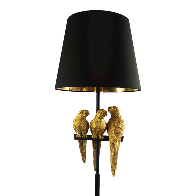 Floor  lamp Safore Inart E27 black-gold metal D37x164.5cm