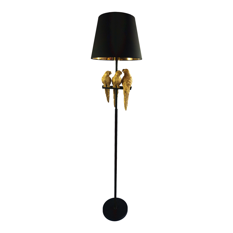 Floor  lamp Safore Inart E27 black-gold metal D37x164.5cm