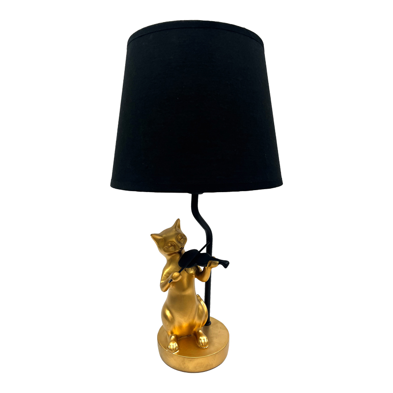 Table lamp Lembo Inart E27 black-gold metal D20x41.5cm
