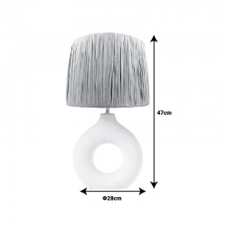 Table lamp Holi Inart E27 white-natural ceramic-metal D28x47cm