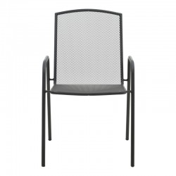 Armchair Pomedon pakoworld stackable black metal 56x64x87cm