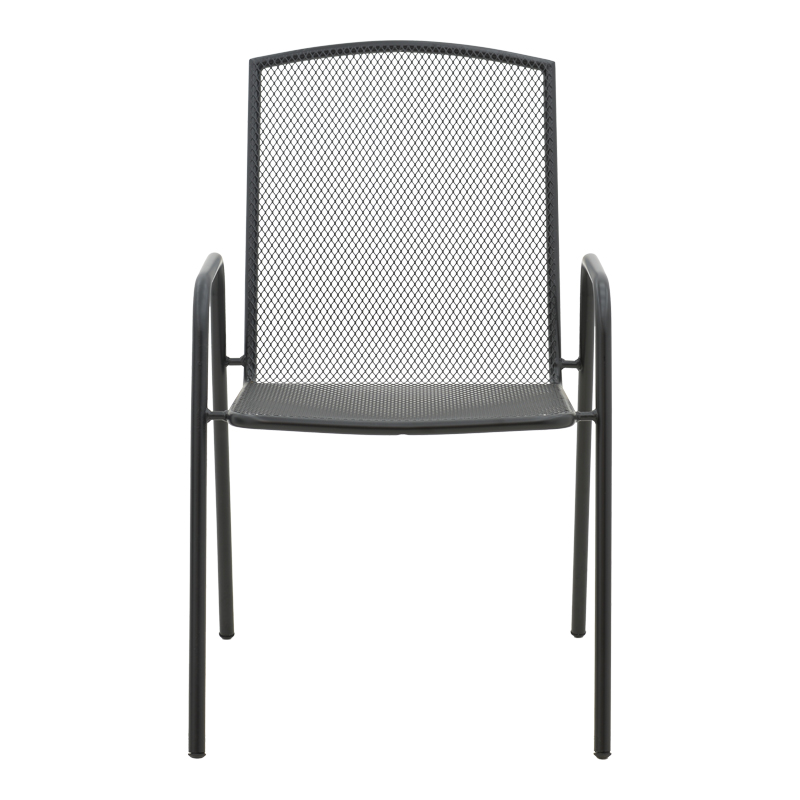 Armchair Pomedon pakoworld stackable black metal 56x64x87cm