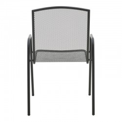 Armchair Pomedon pakoworld stackable black metal 56x64x87cm