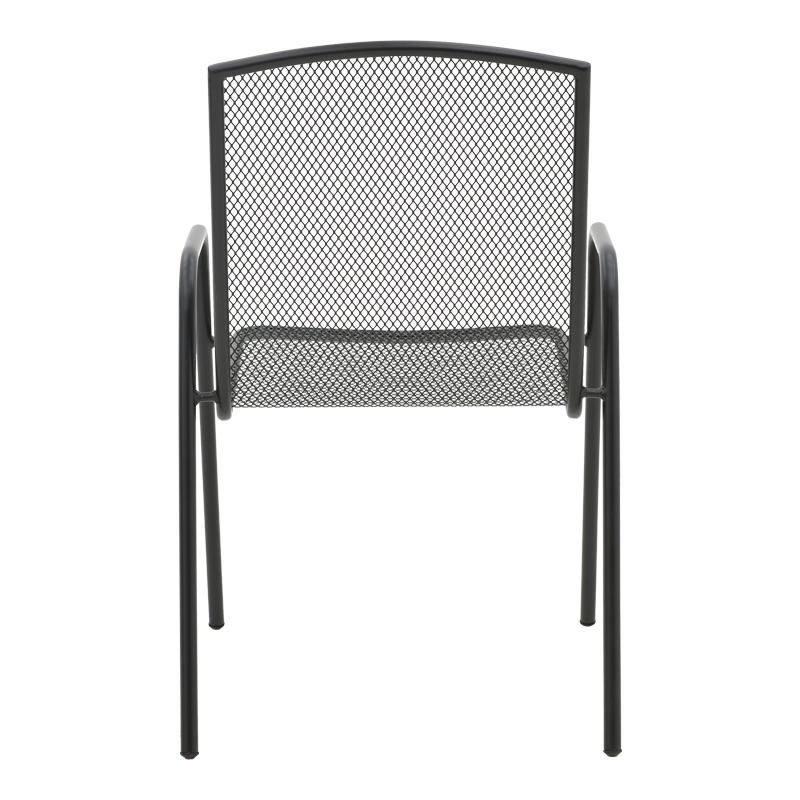 Armchair Pomedon pakoworld stackable black metal 56x64x87cm