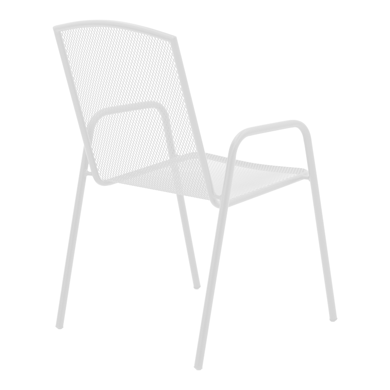 Armchair Pomedon pakoworld stackable white metal 56x64x87cm