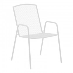 Armchair Pomedon pakoworld stackable white metal 56x64x87cm