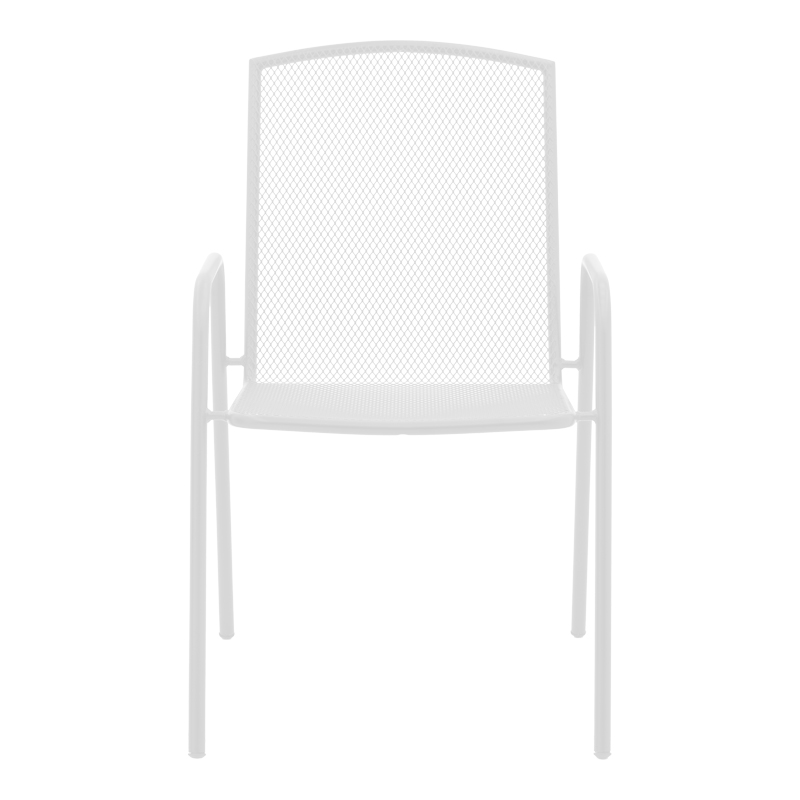 Armchair Pomedon pakoworld stackable white metal 56x64x87cm