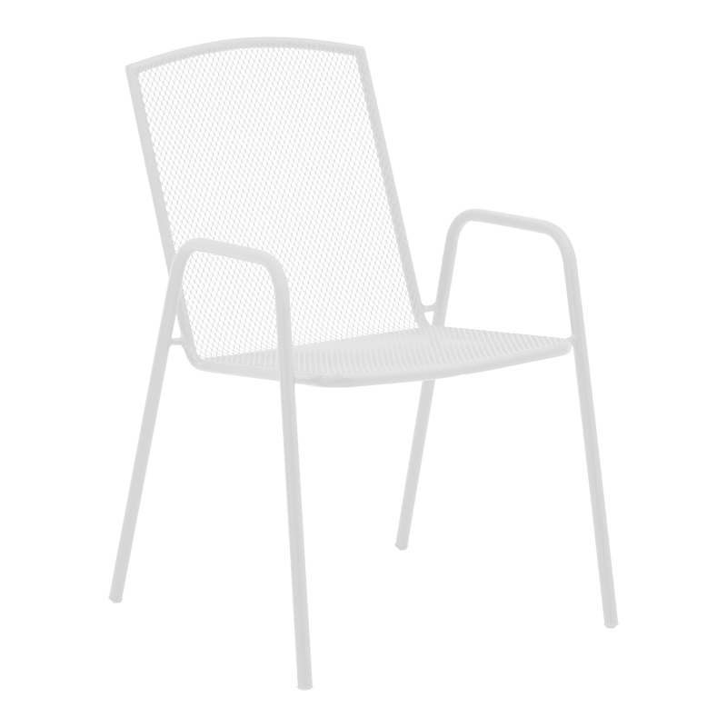 Armchair Pomedon pakoworld stackable white metal 56x64x87cm