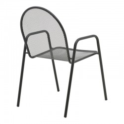 Tarete pakoworld stackable armchair black metal 55x64x86.5cm