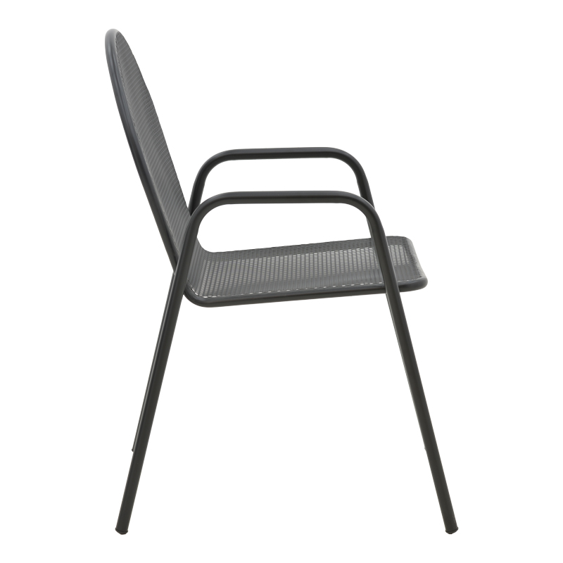 Tarete pakoworld stackable armchair black metal 55x64x86.5cm