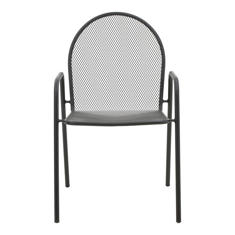 Tarete pakoworld stackable armchair black metal 55x64x86.5cm