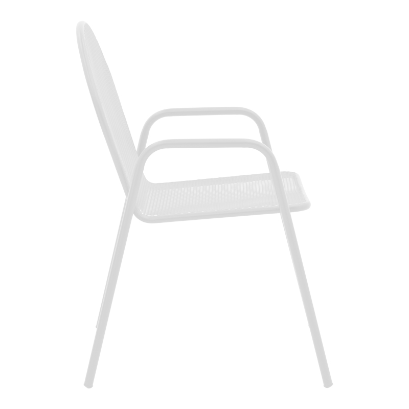 Tarete pakoworld stackable armchair white metal 55x64x86.5cm