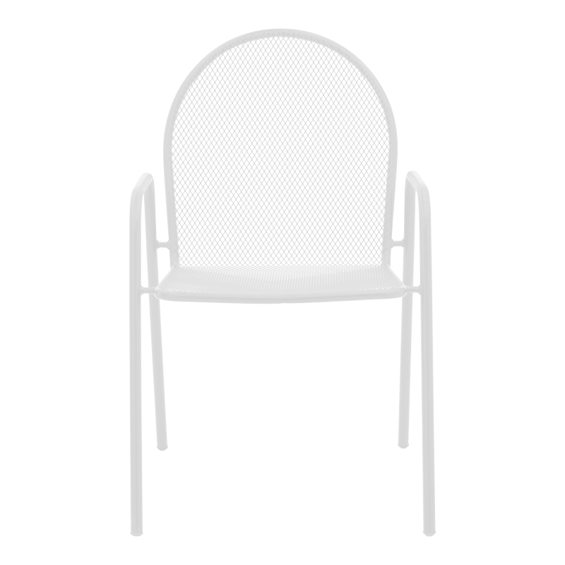 Tarete pakoworld stackable armchair white metal 55x64x86.5cm