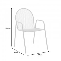 Tarete pakoworld stackable armchair white metal 55x64x86.5cm