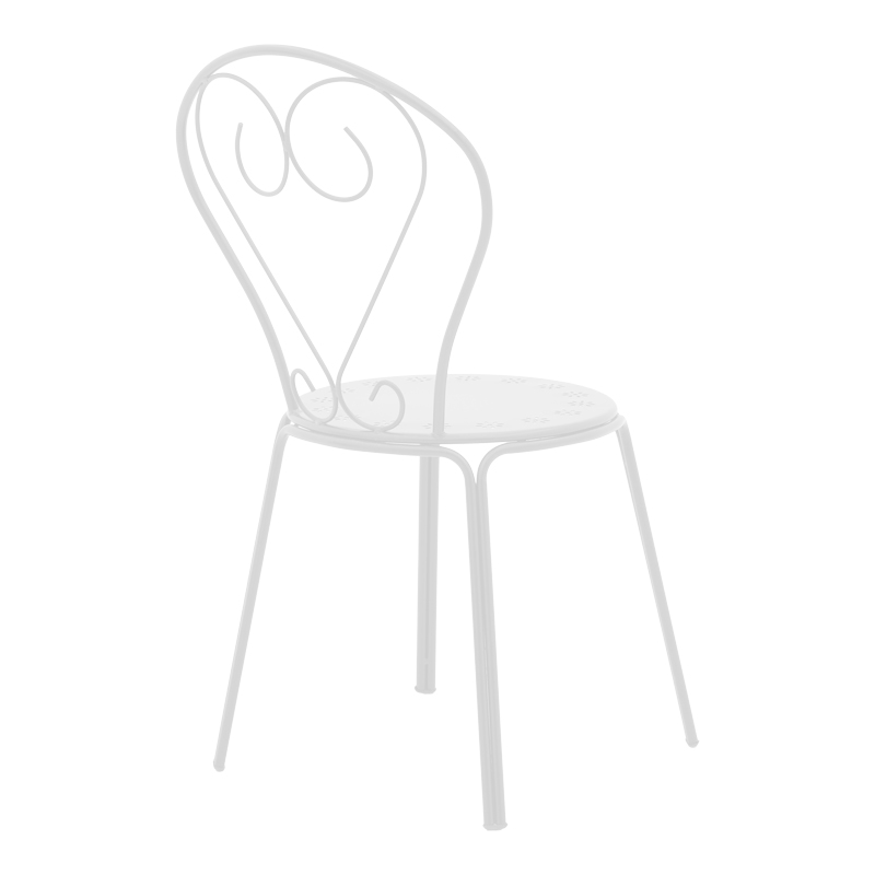 Chari pakoworld stackable chair white metal 49x55x90cm