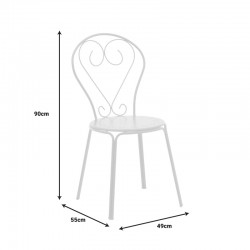 Chari pakoworld stackable chair white metal 49x55x90cm