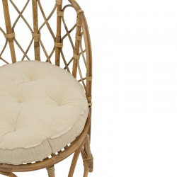 Rostan Inart natural rattan armchair with cushion 60x46x80cm