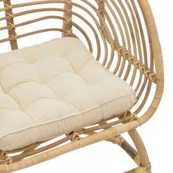 Diane Inart armchair natural wood with cushion 71x46x80cm