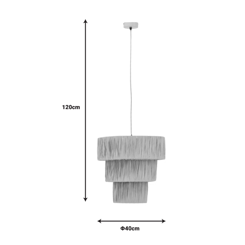 Ceiling lamp Bombe Inart E27 natural D40x120cm