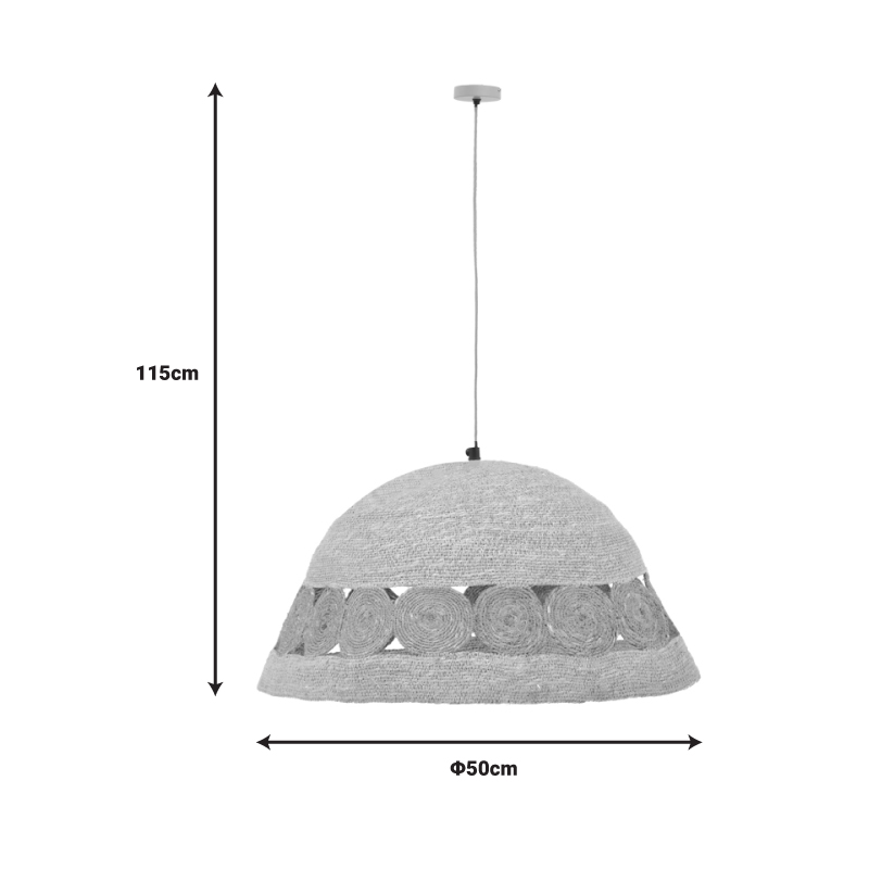 Ceiling lamp Gervi Inart E27 natural D50x110cm