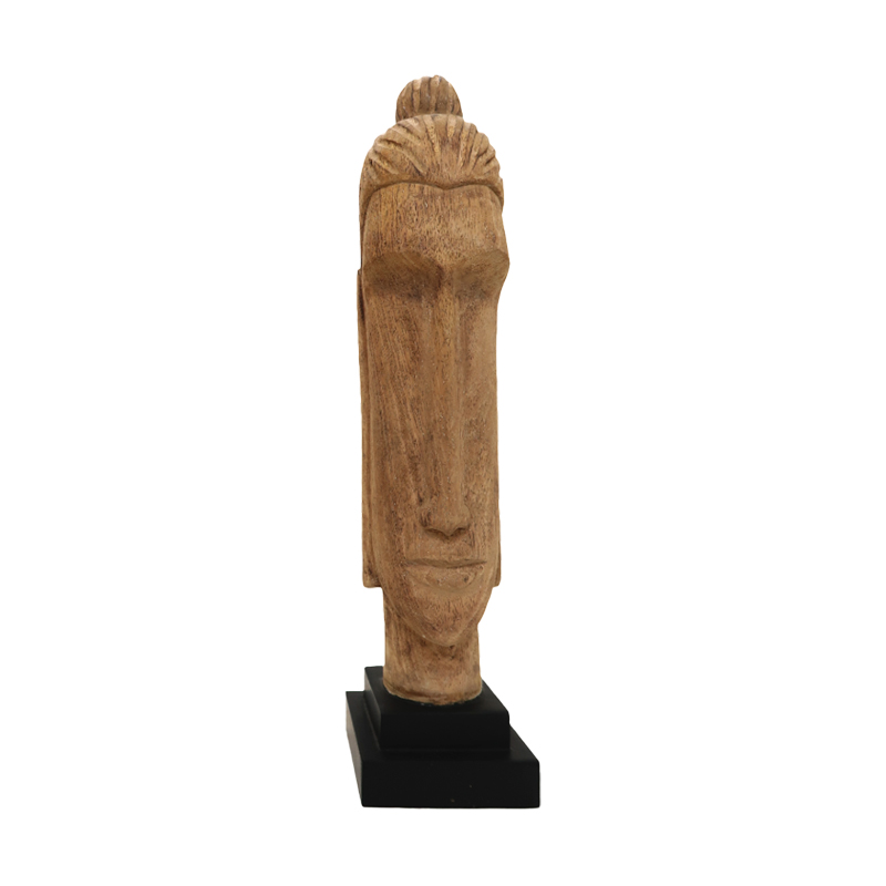 Buddha bust Dran Inart natural mango wood 12x12x52cm