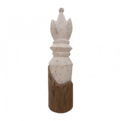 Table decoration chess pawn Kras Inart natural-white mango wood 10x10x39.5cm