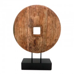Επιτραπέζιο διακοσμητικό Cart Inart φυσικό μάνγκο ξύλο-μέταλλο 40x9x54εκ