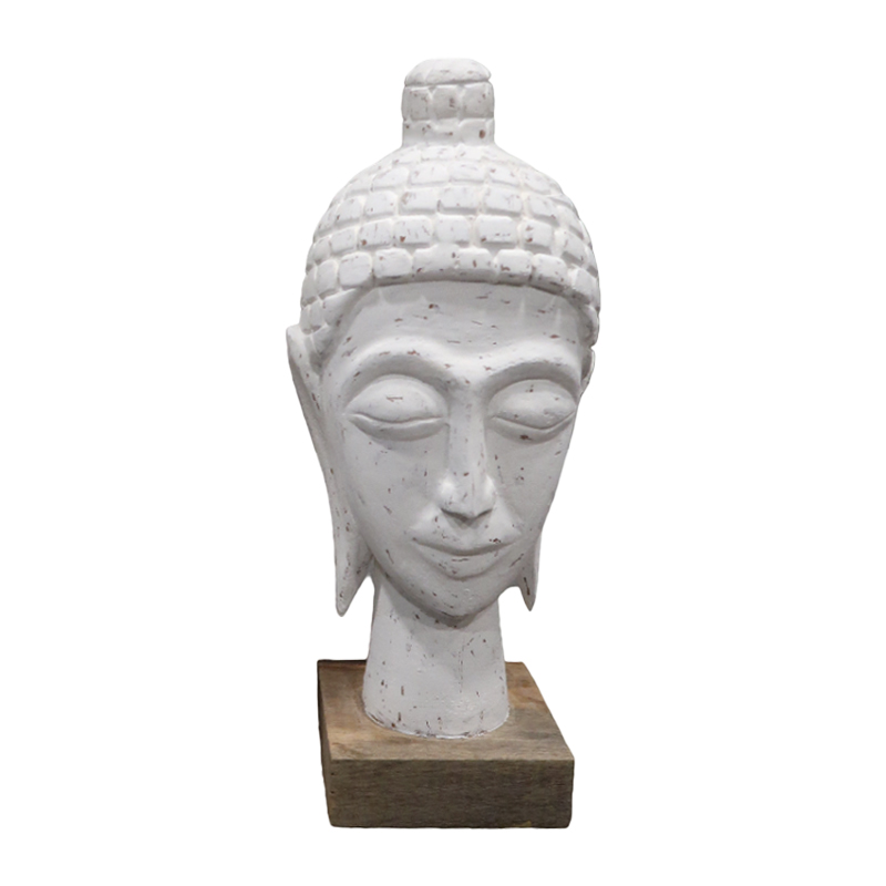 Head buddha bust Wevi Inart white mango wood 13x10x33cm