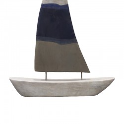 Table decoration ship Elize Inart white-grey-blue mango wood-iron 40.5x5x57.5cm