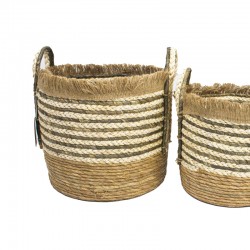 Deco basket Broza Inart set 3 pieces natural straw