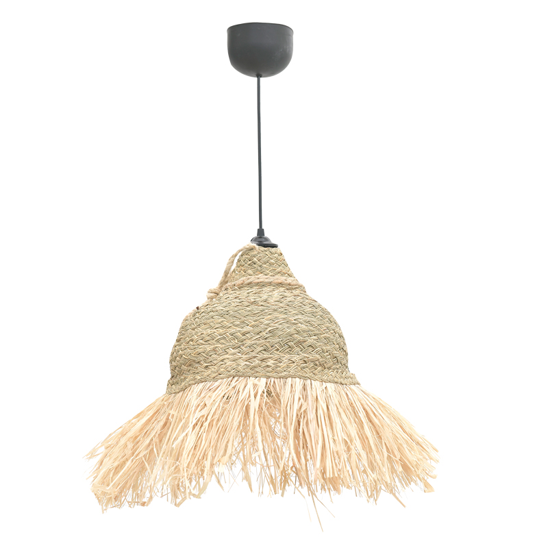 Boher Inart seagrass ceiling lamp in natural shade Φ33x76cm