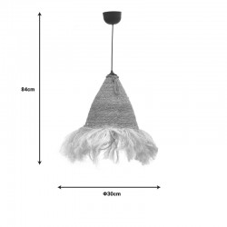 GeGeole Inart jute ceiling lamp in natural shade Φ30x84cm