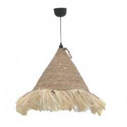 Geole Inart jute ceiling lamp in natural shade Φ60x94cm