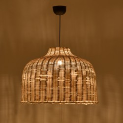 Ziquel Inart rattan ceiling lamp in natural shade Φ60x99cm