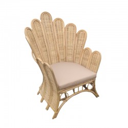 Armchair Fragia Inart with beige cushion-natural rattan 103x90x120cm