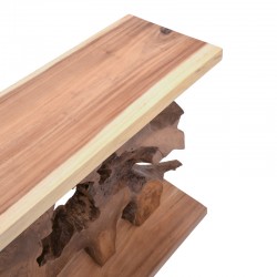 Κονσόλα Nasiol Inart φυσικό μασίφ ξύλο teak 120x40x75εκ
