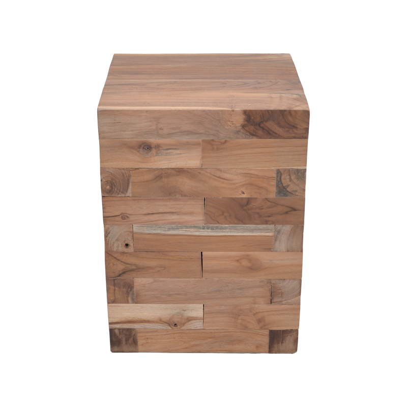 Side table Werzy Inart natural solid teak wood 35x35x49cm