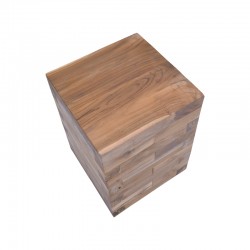Βοηθητικό τραπέζι Werzy Inart φυσικό μασίφ ξύλο teak 35x35x49εκ