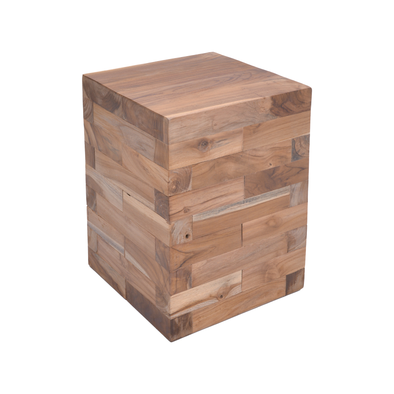 Side table Werzy Inart natural solid teak wood 35x35x49cm