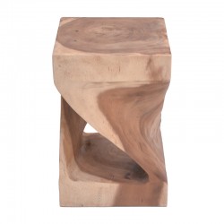 Βοηθητικό τραπέζι Larit Inart φυσικό μασίφ ξύλο suar Φ35x50εκ