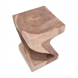 Βοηθητικό τραπέζι Larit Inart φυσικό μασίφ ξύλο suar Φ35x50εκ