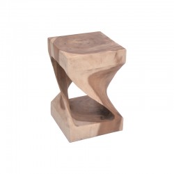 Side table Larit Inart natural solid suar wood 35x35x50cm